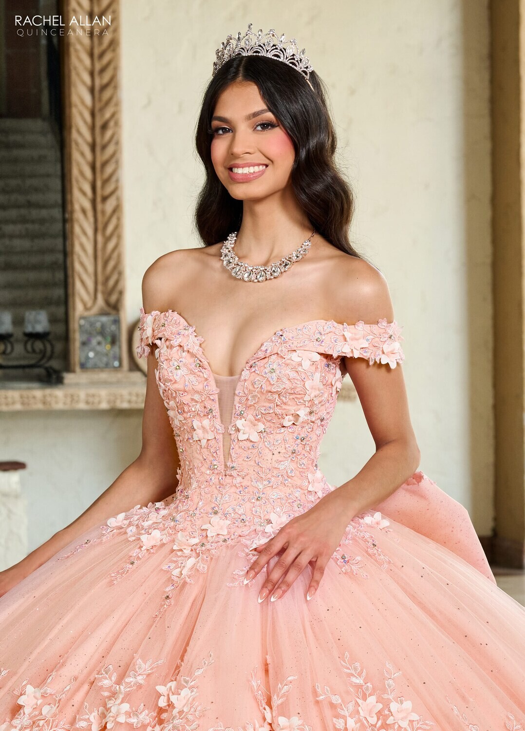 ​RQ1134 Fabric: TULLE, GLITTER TULLE, APPLIQUE, BEADING, 3D FLOWERS Available In: BLUSH, LILAC, SAGE