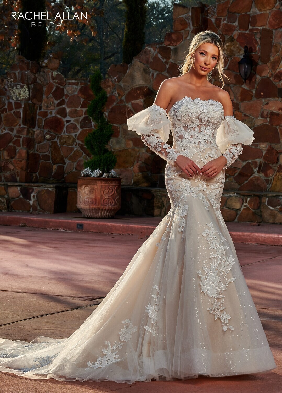 ​RB5027 TULLE, SEQUIN TULLE, APPLIQUE, 3D FLOWERS, BEADING Available In: IVORY, IVORY CHAMPAGNE, WHITE