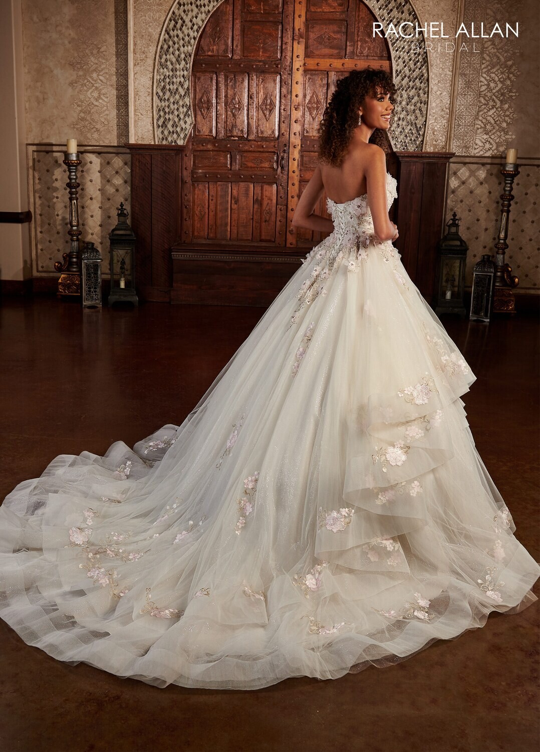 RB5028 TULLE, GLITTER TULLE, APPLIQUE, BEADING Available In: 	IVORY CHAMPAGNE MULTI, IVORY MULTI, WHITE