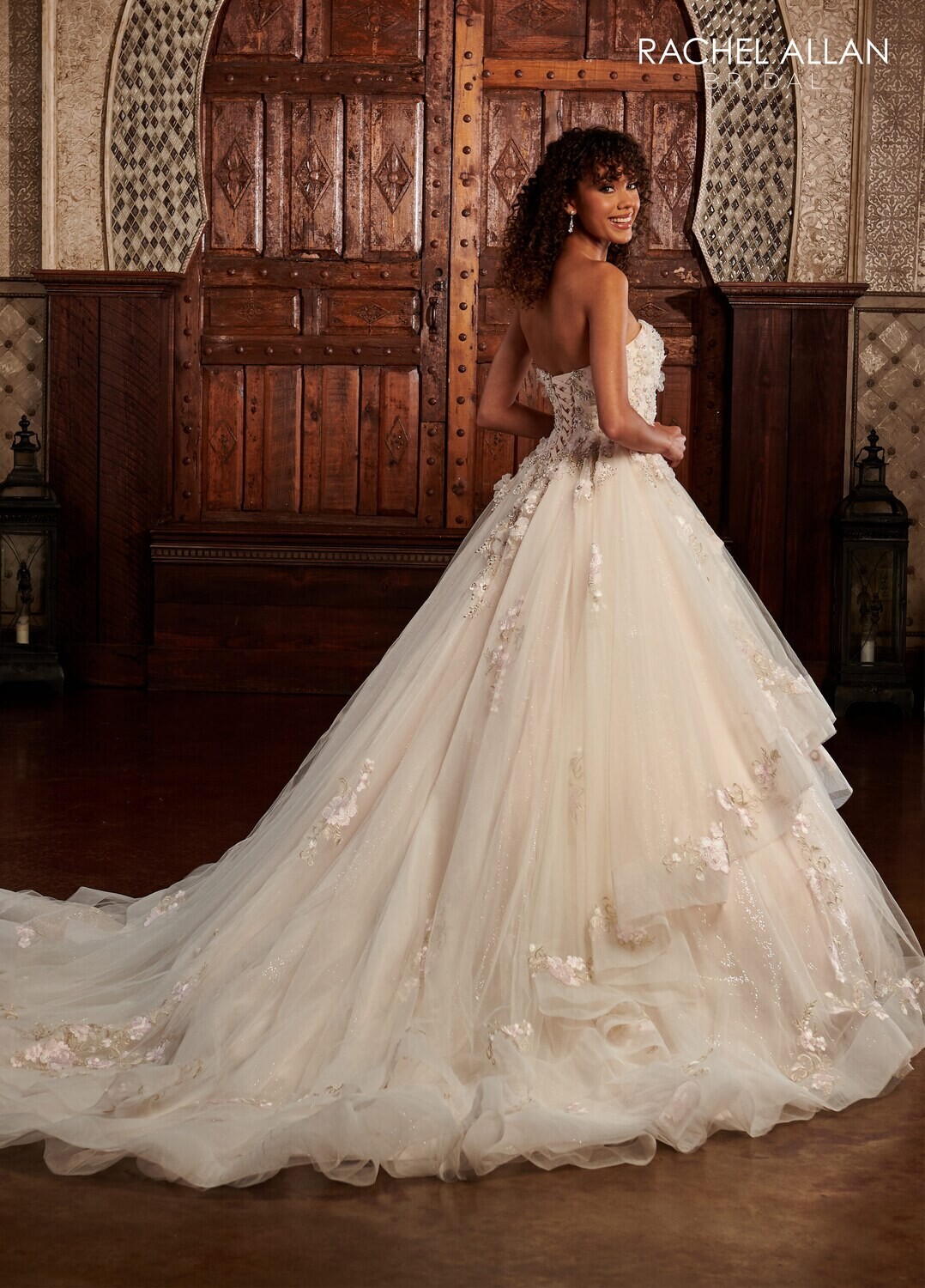 RB5028 TULLE, GLITTER TULLE, APPLIQUE, BEADING Available In: 	IVORY CHAMPAGNE MULTI, IVORY MULTI, WHITE