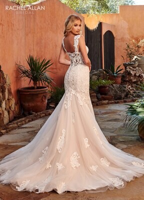 RB5006 TULLE, APPLIQUE, BEADING Available In: IVORY, IVORY CHAMPAGNE, WHITE