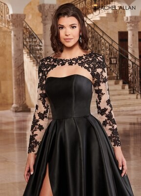 RB5020 MIKADO, TULLE, APPLIQUE Available In: BLACK NUDE, IVORY, RED NUDE, WHITE