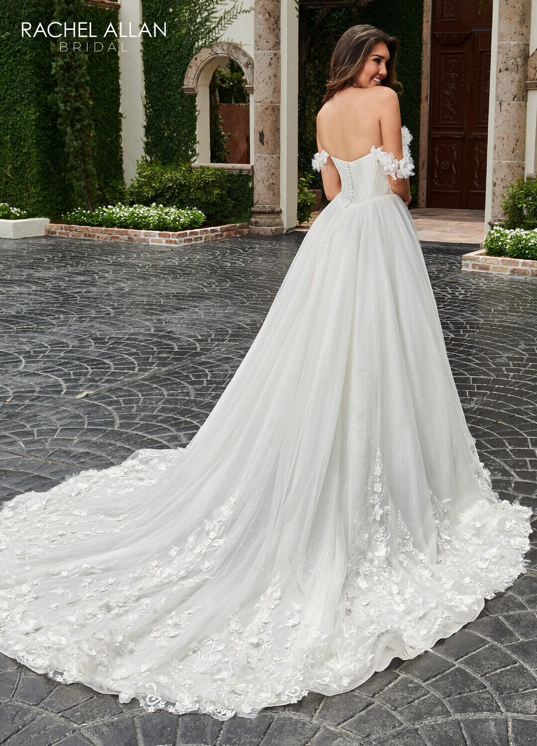 ​RB5015 MIKADO, TULLE, GLITTER TULLE, APPLIQUE, 3D FLOWERS Available In: IVORY, WHITE