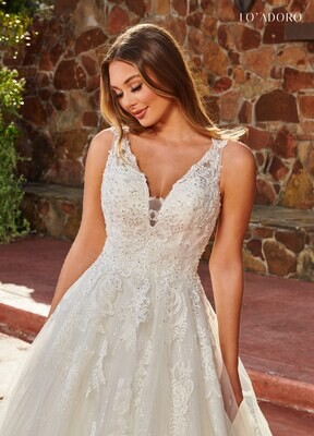 M817 Tulle, Sequin Embroidery, Applique, Beading Available In: Ivory, White
