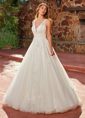 ​M817 Tulle, Sequin Embroidery, Applique, Beading Available In: Ivory, White