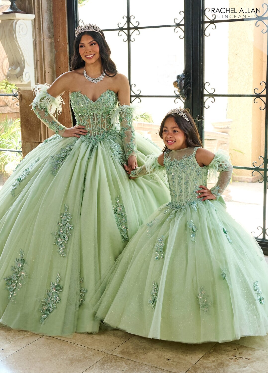 ​RQ4042 TULLE, GLITTER TULLE, APPLIQUE, BEADING Available In: SAGE, WINE