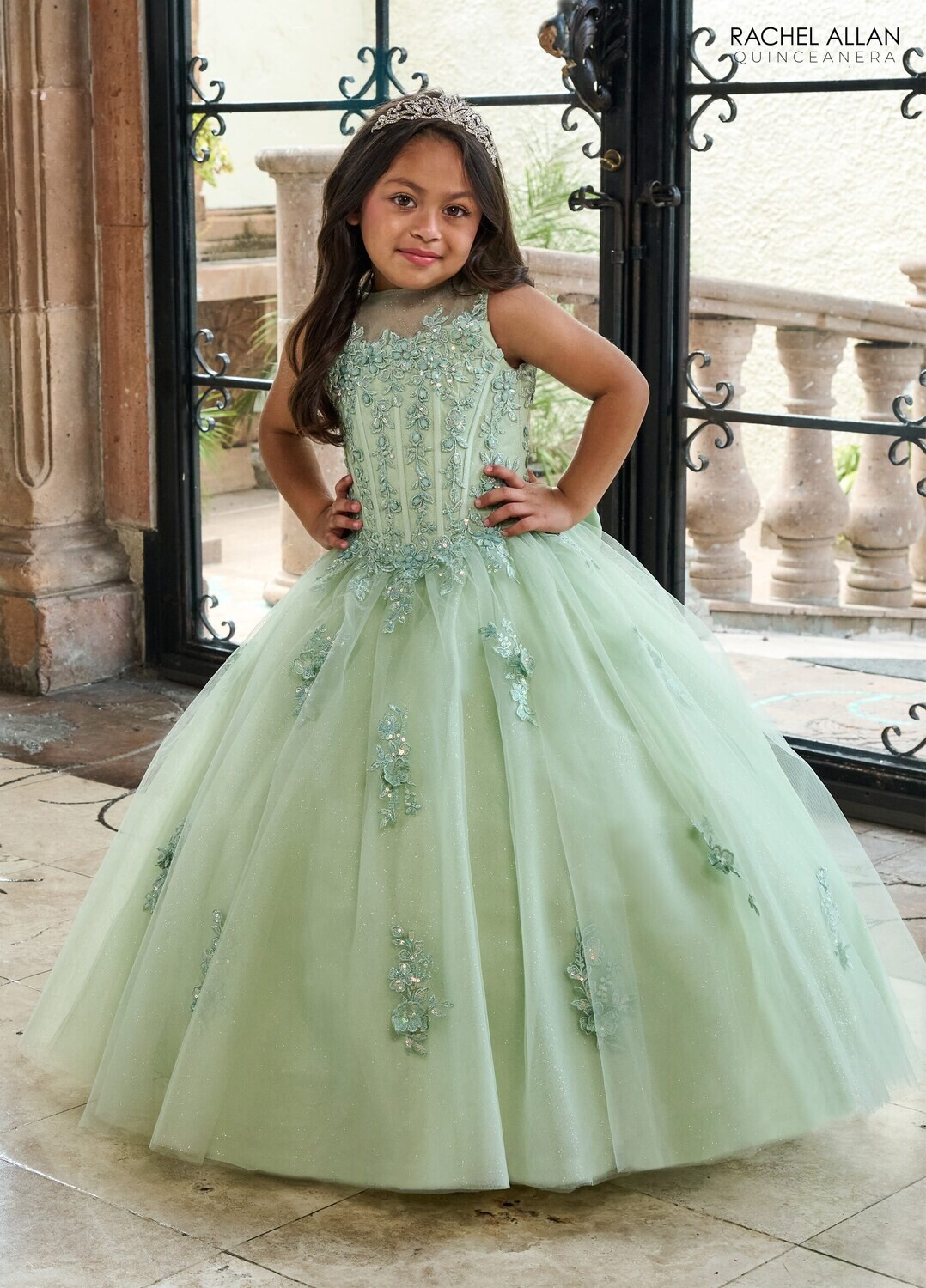 ​RQ4042 TULLE, GLITTER TULLE, APPLIQUE, BEADING Available In: SAGE, WINE