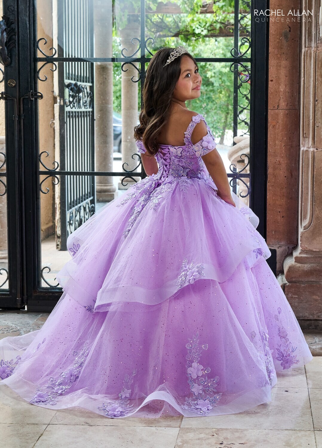 ​RQ4043 TULLE, GLITTER TULLE, 3D FLOWERS Available In: AQUA LIGHT BLUE MULTI, LILAC