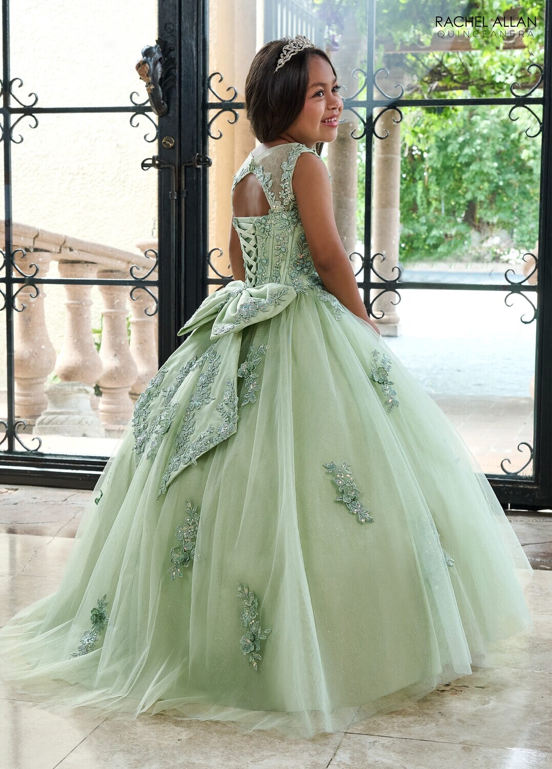 ​RQ4042 TULLE, GLITTER TULLE, APPLIQUE, BEADING Available In: SAGE, WINE