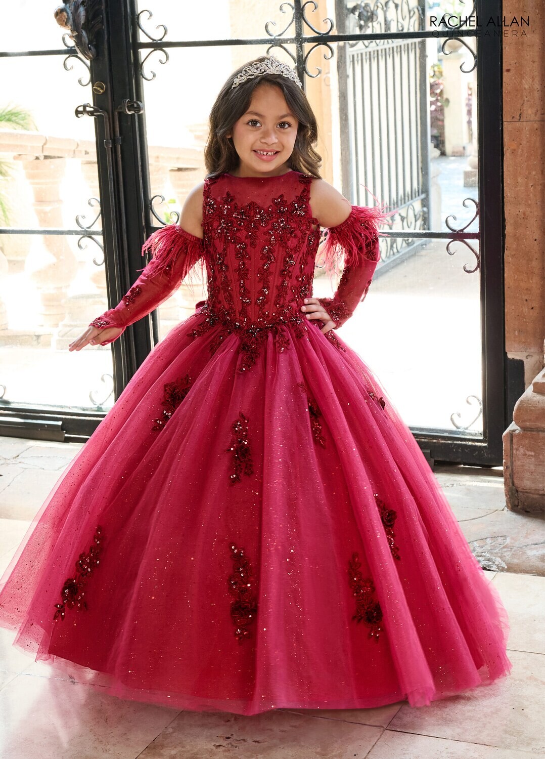 ​RQ4042 TULLE, GLITTER TULLE, APPLIQUE, BEADING Available In: SAGE, WINE