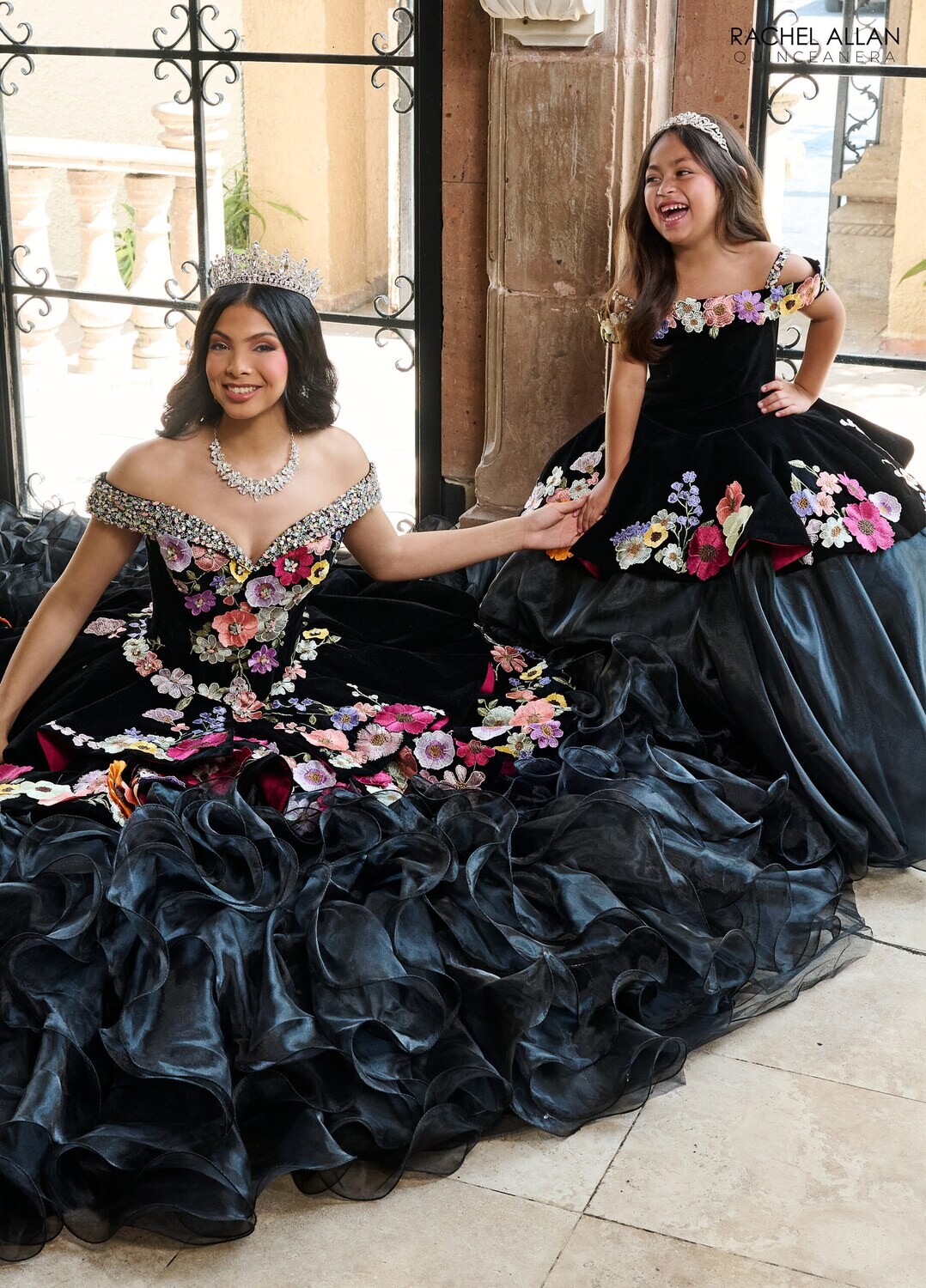 ​RQ4044 VELVET, ORGANZA, APPLIQUE, BEADING Available In: BLACK MULTI, BURGUNDY MULTI, PURPLE MULTI