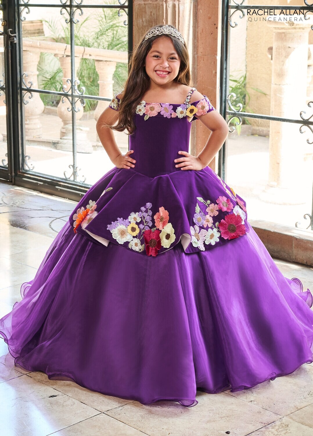 ​RQ4044 VELVET, ORGANZA, APPLIQUE, BEADING Available In: BLACK MULTI, BURGUNDY MULTI, PURPLE MULTI