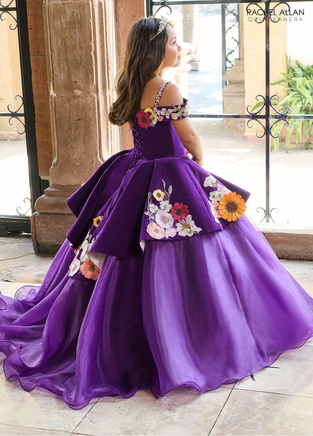 ​RQ4044 VELVET, ORGANZA, APPLIQUE, BEADING Available In: BLACK MULTI, BURGUNDY MULTI, PURPLE MULTI