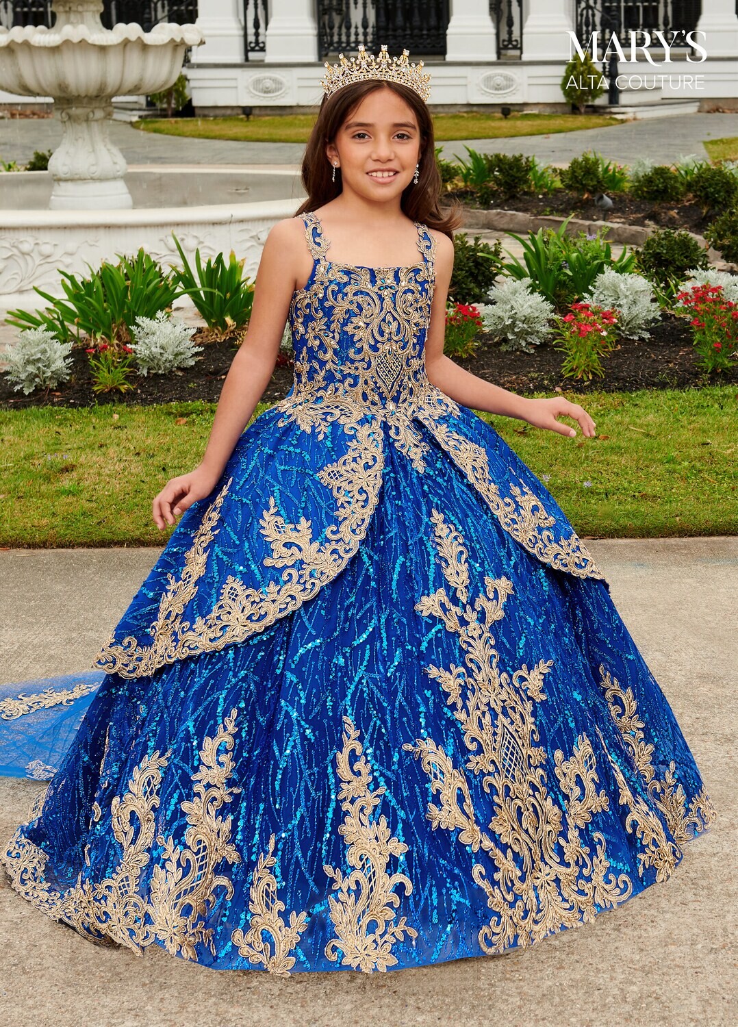 ​MQ4033 Glitter Tulle, Tulle, Applique, Beading Available In: Royal Gold