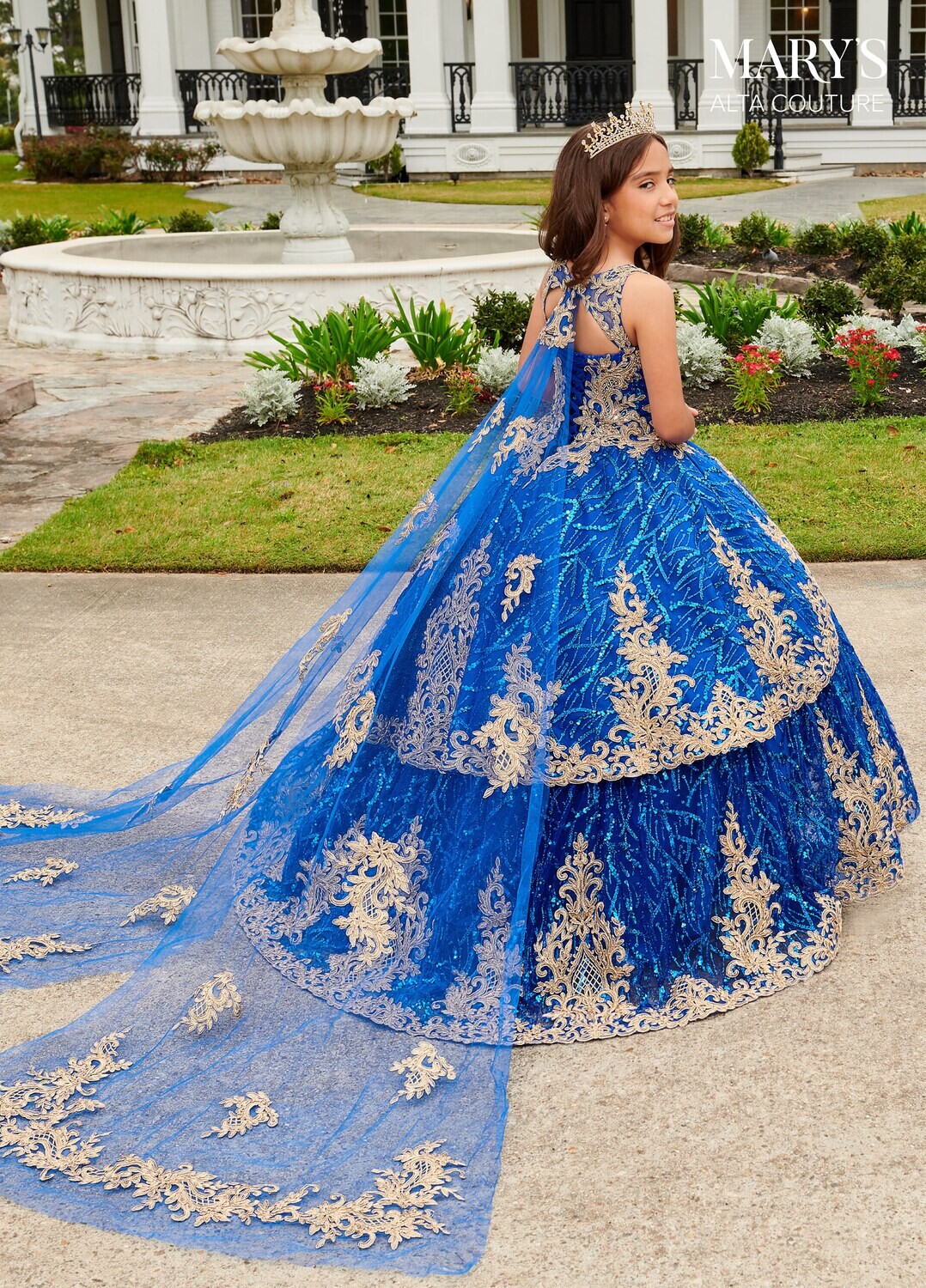 ​MQ4033 Glitter Tulle, Tulle, Applique, Beading Available In: Royal Gold