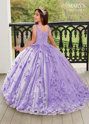 MQ4038 Glitter Tulle, Tulle, Applique, Beading, 3D Flowers Available In: 	Lilac, Red