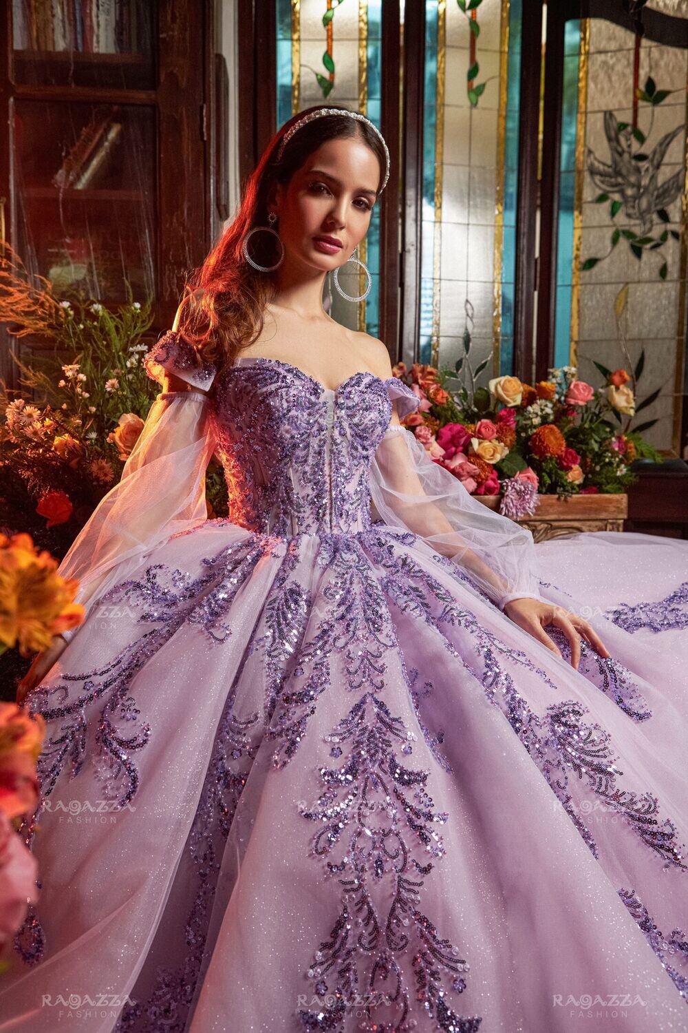EV17 – 617 - Puff Sleeve Quinceanera Dress by Ragazza
