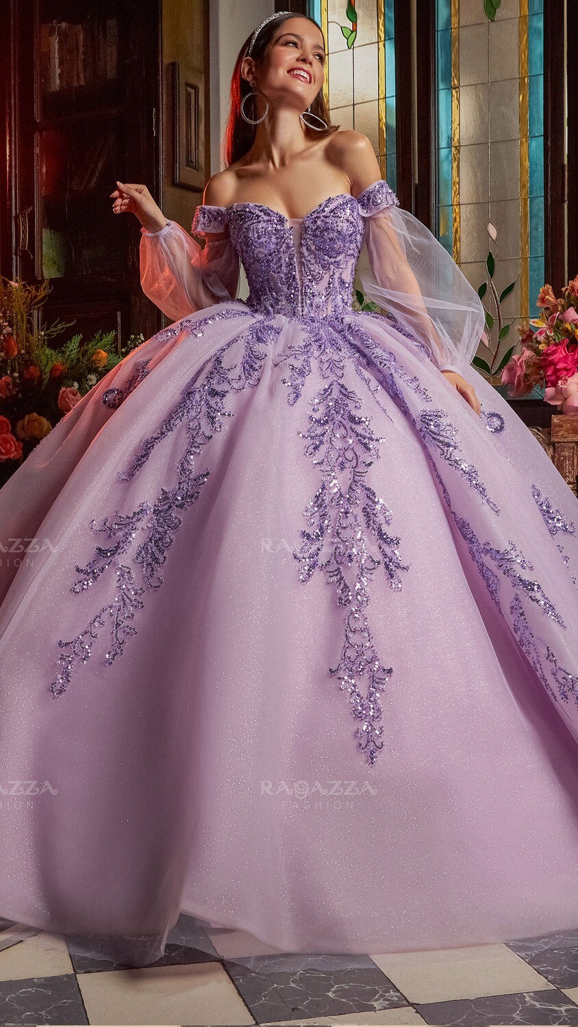 EV17 – 617 - Puff Sleeve Quinceanera Dress by Ragazza