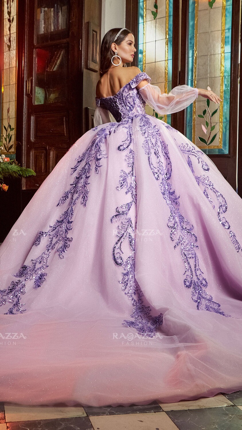 EV17 – 617 - Puff Sleeve Quinceanera Dress by Ragazza