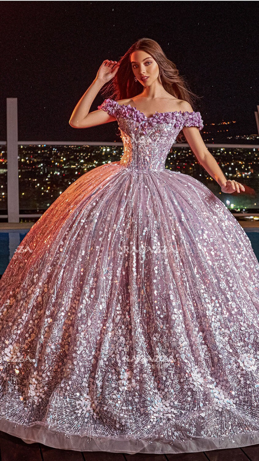 EV20 – 620 - 3D Floral Sequin Quinceanera Dress by Ragazza