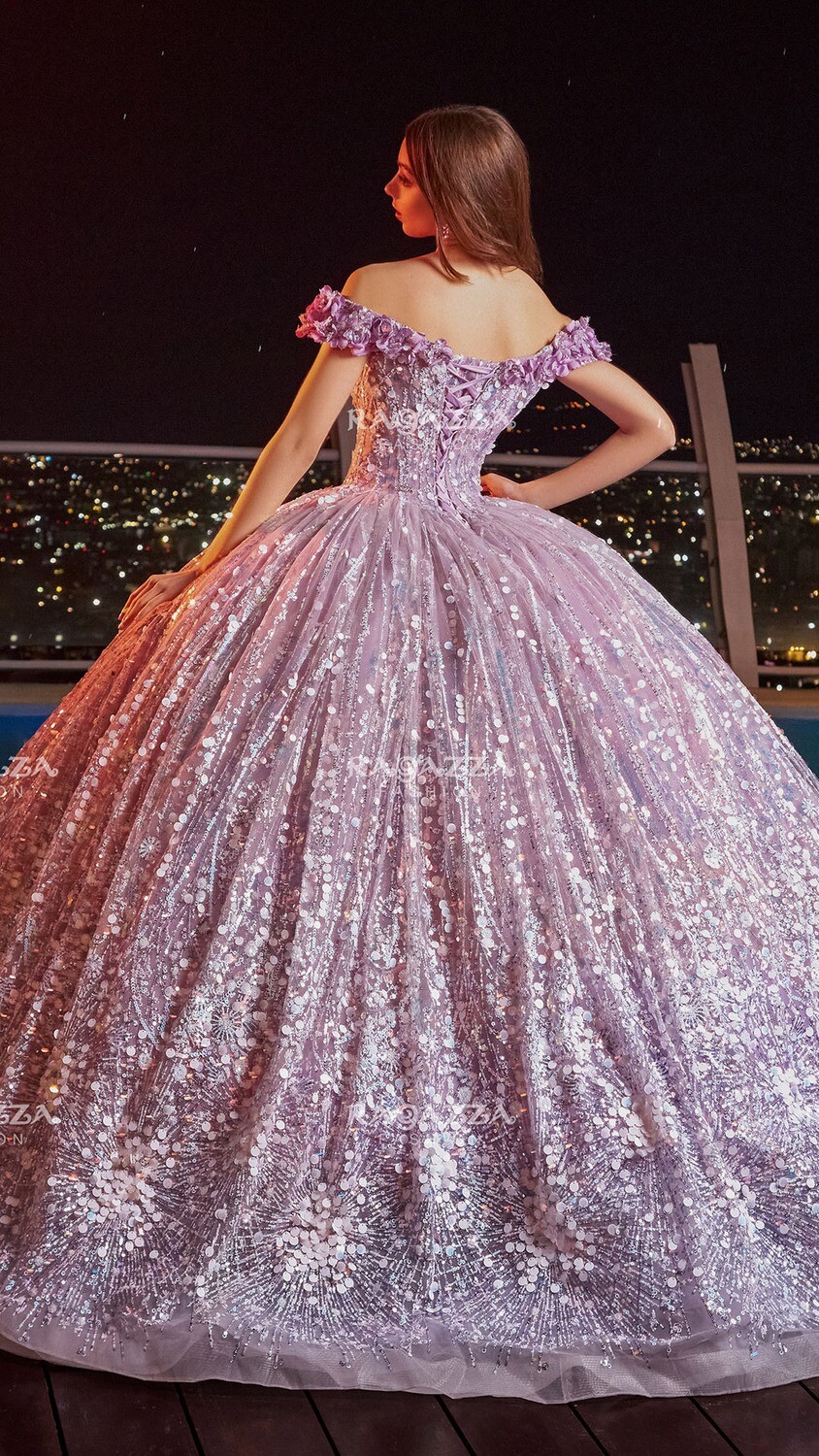 EV20 – 620 - 3D Floral Sequin Quinceanera Dress by Ragazza