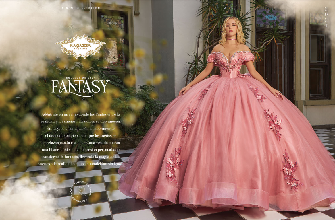 EV41-641 3D FLORAL OFF SHOULDER QUINCEANERA DRESS BY RAGAZZA