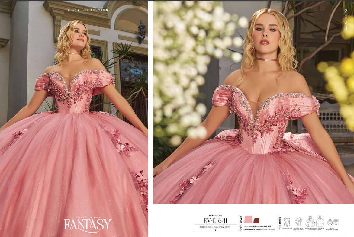 EV41-641 3D FLORAL OFF SHOULDER QUINCEANERA DRESS BY RAGAZZA