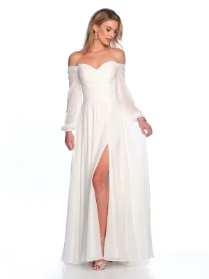 12308 OFF THE SHOULDER CHIFFON WEDDING GOWN