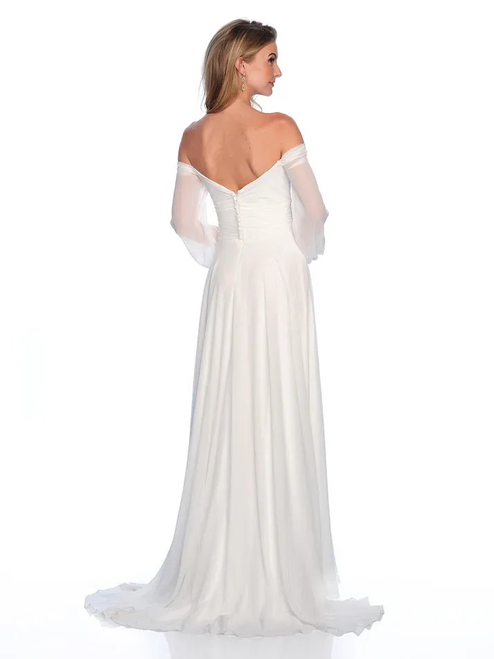 12308 OFF THE SHOULDER CHIFFON WEDDING GOWN