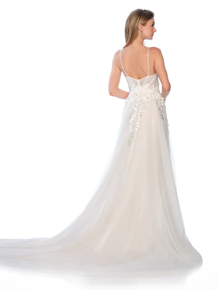 12296 3D LEAF MOTIF WEDDING GOWN