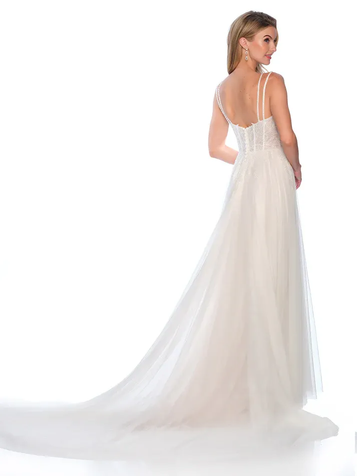 12294 DOUBLE STRAP BEADED WEDDING GOWN