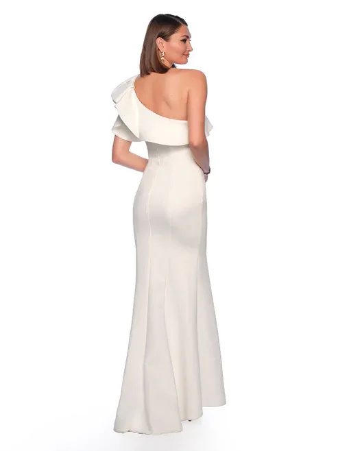 A8568 ONE SHOULDER RUFFLE WEDDING DRESS