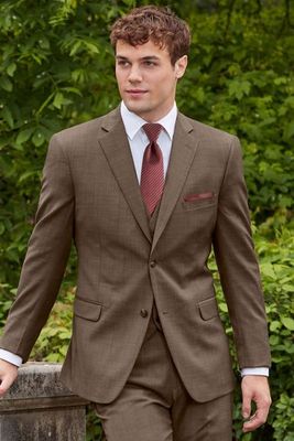 BROWN ARCHER SLIM FIT SUIT IKE BEHAR | STYLE 292