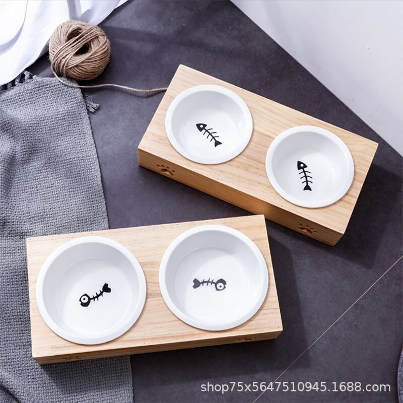 Bamboo Cat Bowls