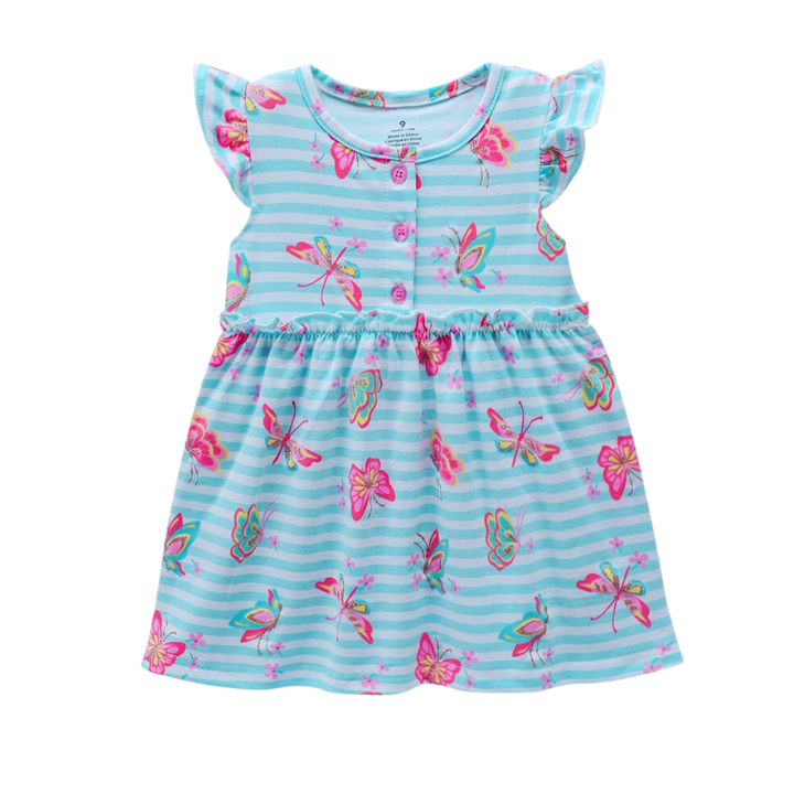 Butterflies &amp; Blue Striped Dress