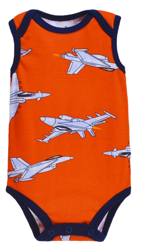 Airplane Print Sleeveless Bodysuit