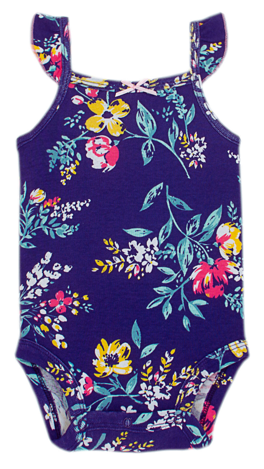 Navy Foral Tank Top Onesie