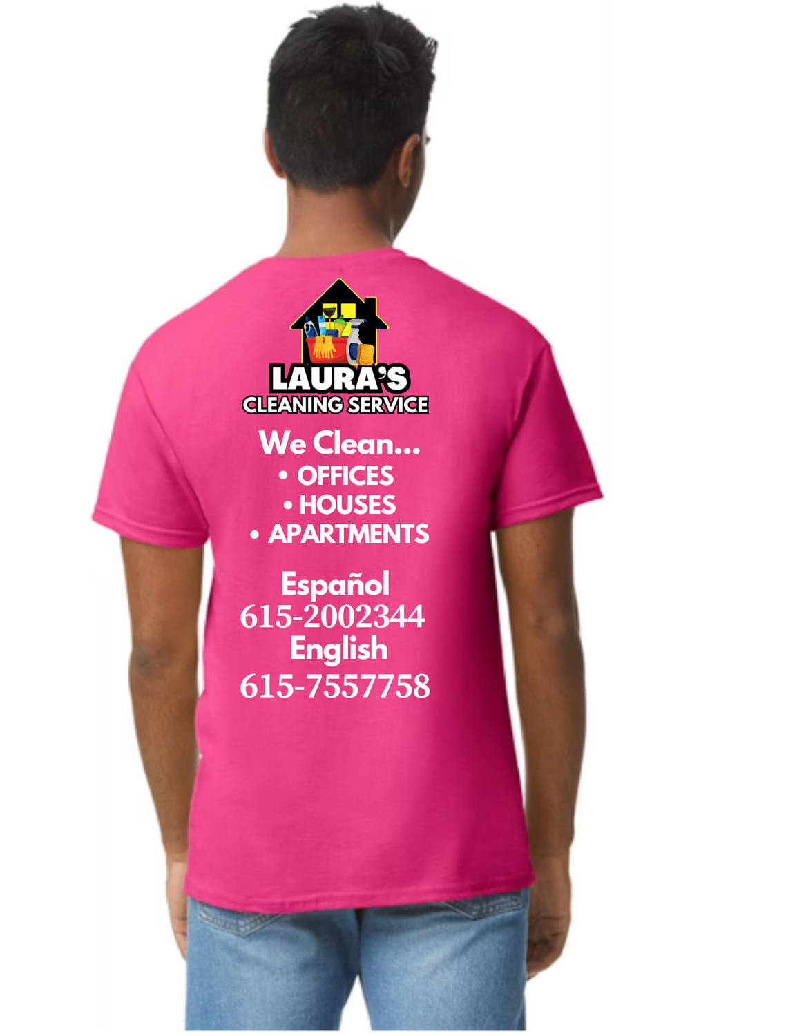 Manga corta con logo front/back + texto genérico