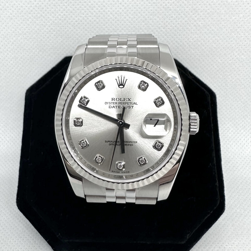 Rolex DJ Silver Dia Dial Fld Bezel