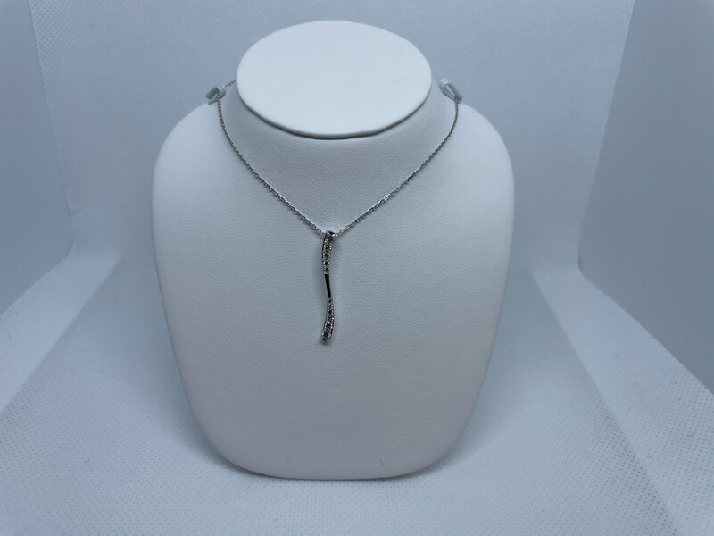 14k WG .25ct Wavy Journey Pend