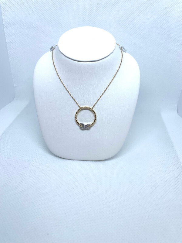 14k WYG .10ct Co Circle Dia Pend