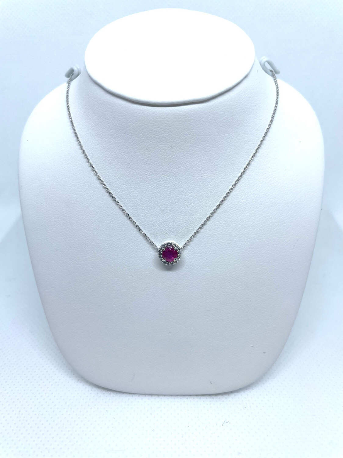 14k WG .44ct Ruby Halo