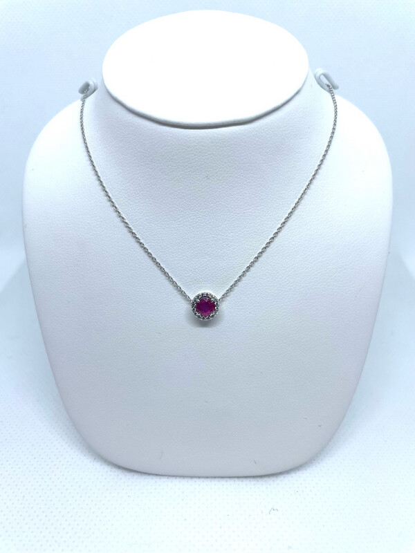 14k WG .44ct Ruby Halo