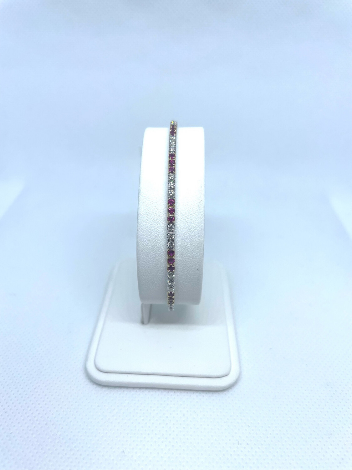 14K WG Ruby/Dia Bangle