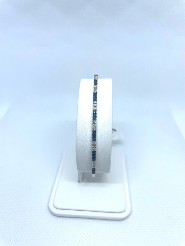 14K WG Sapp/Dia Bangle