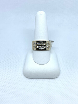 14k Y D:1.30 12 Diamond Men's Ring