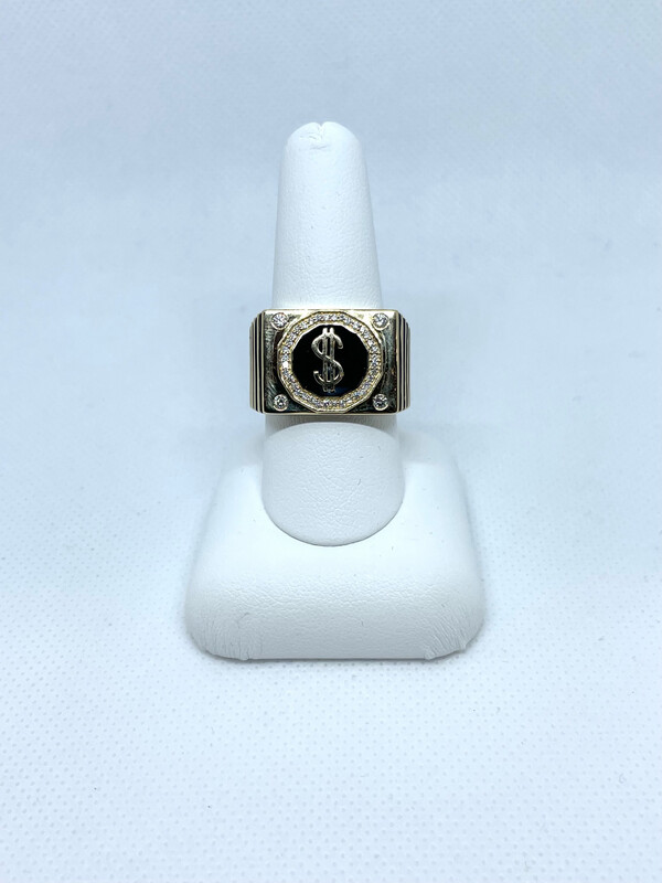 14k Y D:0.33 Money Sign Men
