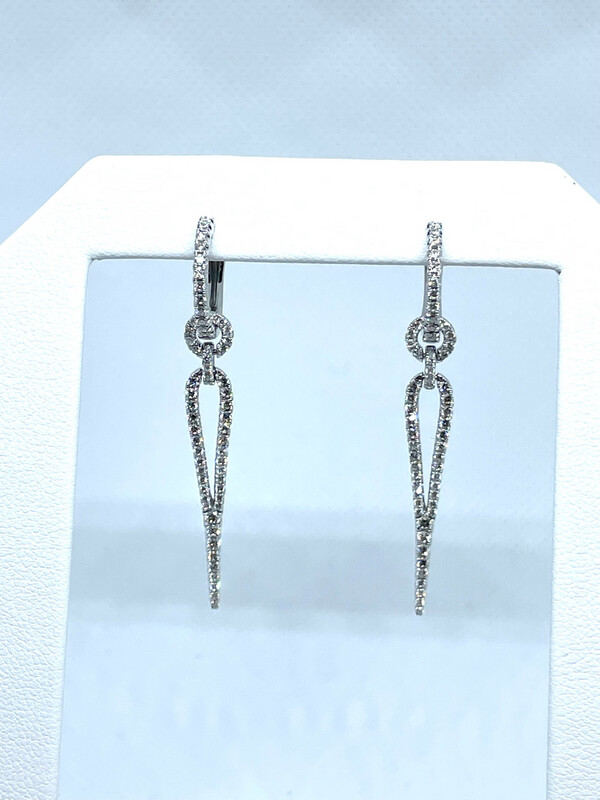 14kt WG 0.91ct Dangle Point Earrings