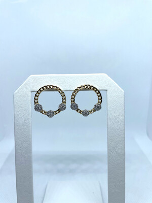 14k .68 Ct Link Circle Earrings