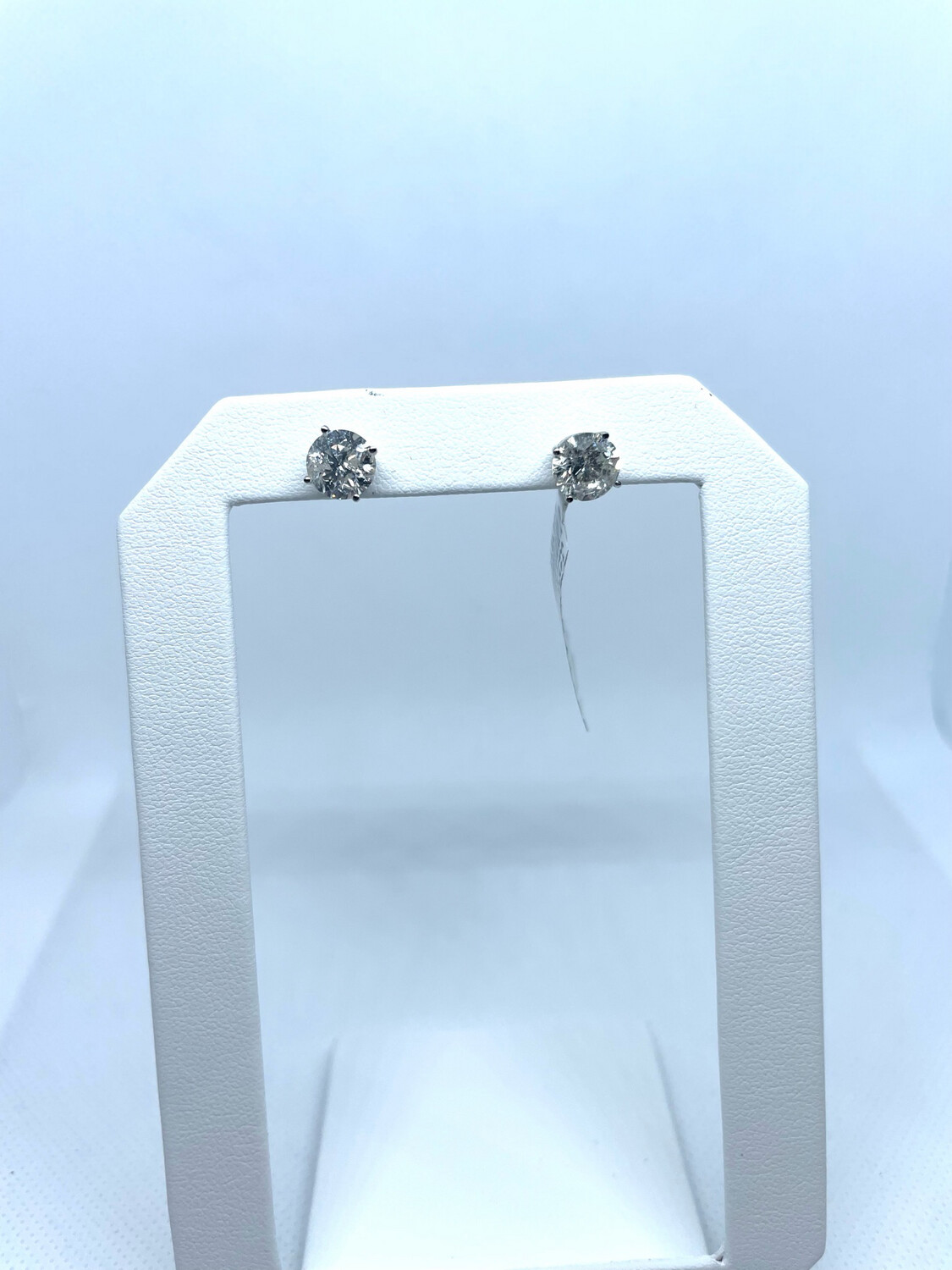 14k W 3 Carat Rnd Stud